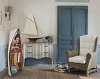 SAILINGSTORY Wooden Boat Coffee Table Boat Bookshelf Coastal Coffee Table - Image 8