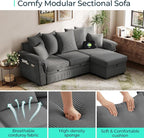 LINSY HOME 90.5'' Sectional Sleeper Sofa - Image 6
