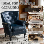 Modern Accent Chair, Mid-Century Faux Leather Armchair - Image 9
