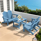 SERWALL Folding Adirondack Bench, HDPE All-Weather Adirondack Loveseat Set of 2 - Image 9