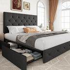 Allewie Upholstered Queen Size Platform Bed Frame by Allewie