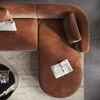 Acanva Luxury Modern Tight Curved Back Velvet Sofa, Minimalist Style Comfy Couch - Image 5