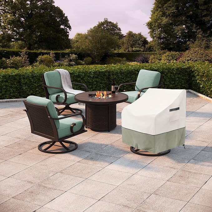 Outdoor Swivel Rocker Chair Cover 2 Pack, Patio Swivel Chair Covers - Image 6