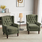 Mid-Century Modern 2-Piece Wingback Chair Set - Image 6