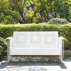 Crosley Furniture Bates Retro Metal Outdoor Sofa Glider, 3-Person Rocking Patio - Image 8