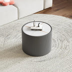SSLine Round Drum Coffee Table Set of 2 Modern Sintered Stone Top Nesting - Image 7
