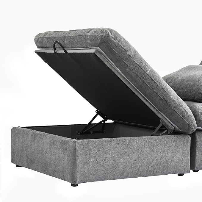 Cloud Modular Sectional Sofa Couch, 120.45" U Shaped Convertible Couches - Image 7