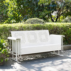 Crosley Furniture Bates Retro Metal Outdoor Sofa Glider, 3-Person Rocking Patio - Image 2